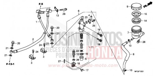 REAR BRAKE MASTERCYLINDER (CB600FA/FA3) CB600FAB de 2011